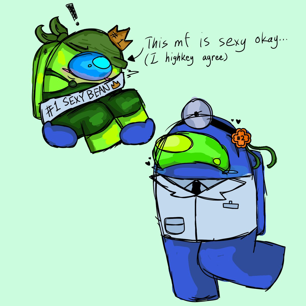 theirlcyan's tweet photo. recolored this #amongusshow #amongusblue #amonguslime #blime #bluexlime #limexblue #amongus https://t.co/cXdA1oORGL