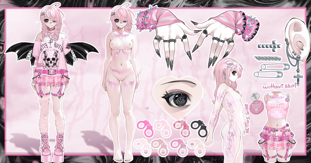 slipLupkie's tweet photo. #VGen reference sheet cmm for @QuietKittenVRC  💖🧷 https://t.co/i30XiF0jMX