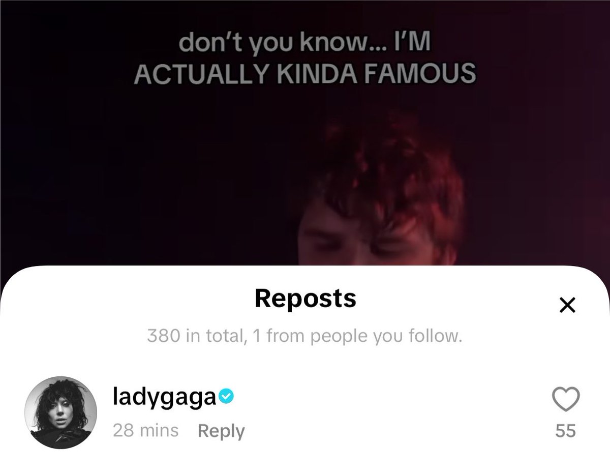 antpats2's tweet photo. Lady Gaga reposted a mashup of her song “Venus” with “I’M ACTUALLY KINDA FAMOUS” by Slayyyter on TikTok today! https://t.co/ksrKpvkRvo