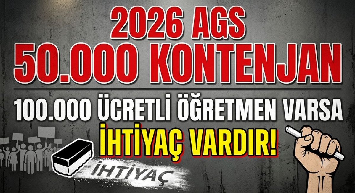 BraSunar's tweet photo. 100 binin üzerinde ücretli öğretmen varsa, çözüm kadrolu atamadır.
#MebAGS50Bin @RTErdogan @dbdevletbahceli @Yusuf__Tekin @TalipGeylan06 @tcmeb https://t.co/CCKaC0nJzS