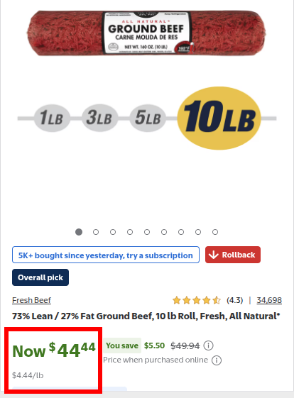 jeremykauffman's tweet photo. It's remarkable how many people replied to this saying you can't get ground beef for $4.44/lb

Why would you be so publicly stupid and confident without spending 30 seconds checking? https://t.co/9XDmP8tGW4