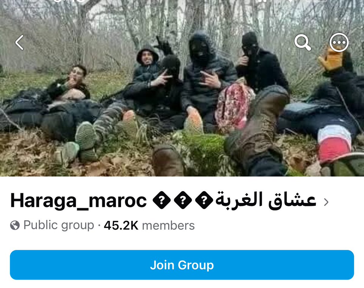 BrotherRasheed's tweet photo. Facebook’s Open Marketplace for Illegal Migration

One of the key terms used for illegal migration by Moroccans and North Africans is “Haraga” (حرّاقة), which literally means “burners.” The term became popular in the 1990s because many migrants would burn their identity documents before crossing illegally, making it harder for the receiving country to verify their nationality and deport them to their country of origin.

For years, the word Haraga has been openly used in the names of Facebook and WhatsApp groups dedicated to organizing and facilitating illegal migration. These groups coordinate routes, logistics, contacts, and smuggling services, yet many remain active while Facebook removes pages over far less serious issues.

Examples include:

1. Haraga Maroc (since 2021) – 13,000 members. A space coordinating illegal crossings to Spain.
2. Haraga Tanger Malaga (since 2023) – 73,000 members. Dedicated to illegal migration logistics and services.
3. Haraga DZ (since 2022) – 16,000 members. An Algerian group coordinating dates, routes, and crossings to Spain.
4. Haraga_Maroc عشاق الغربة (since 2023) – 45,000 members. Shares news, logistics, and information related to illegal crossings to Spain.
5. Haraga2019 (since 2019) – 83,000 members. Advertises visas, work contracts, and migration services, alongside scams targeting would-be migrants.

The Moroccan government, the Spanish government, the European Union, and Meta all know these networks exist. If they are serious about fighting human trafficking and illegal migration, enforcement should begin in the digital space where these networks recruit, organize, and coordinate.
@facebook @Meta @INTERPOL_HQ