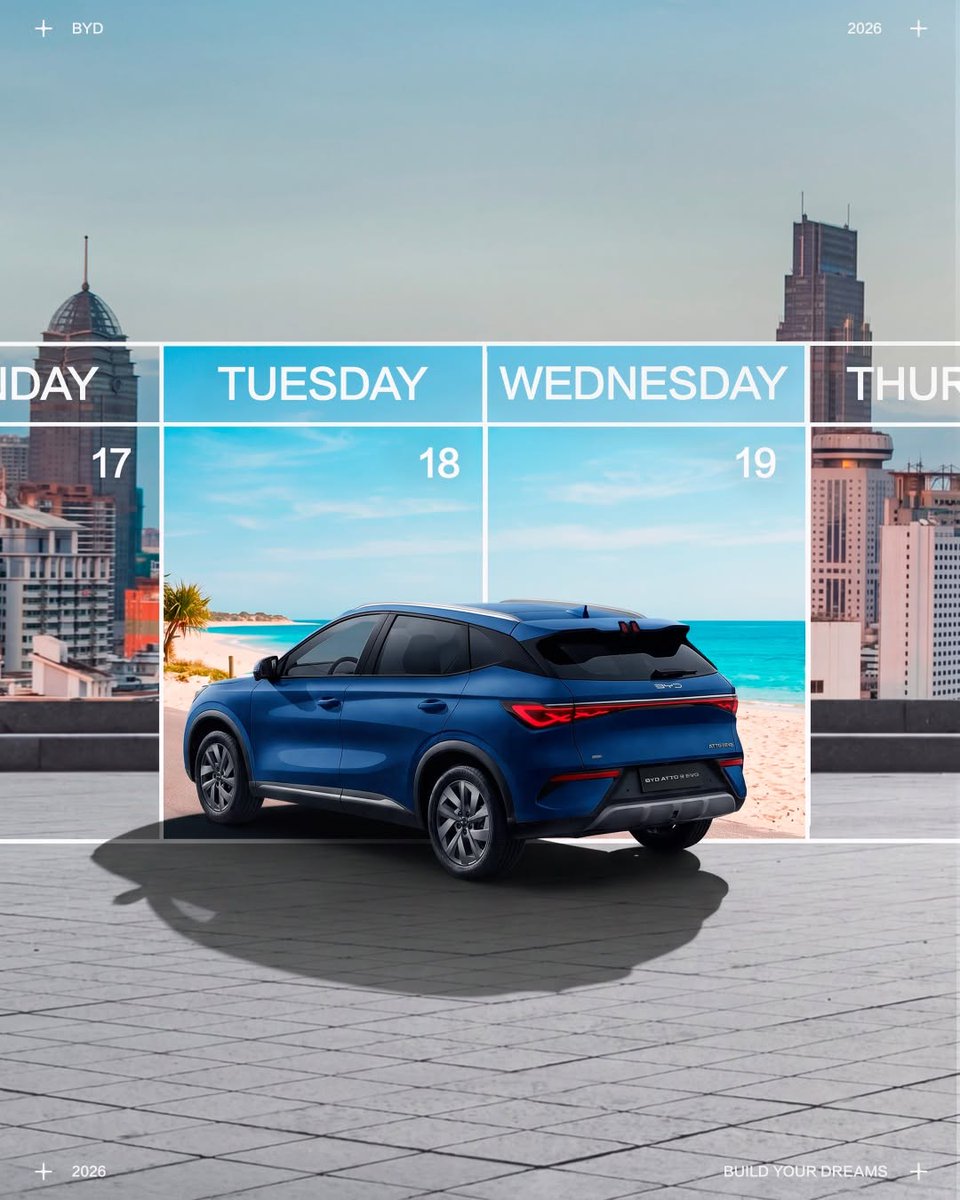 BYDCompany's tweet photo. Every day can lead somewhere different. The BYD ATTO 3 EVO is ready for wherever the week takes you. https://t.co/ow4xwhcjyi