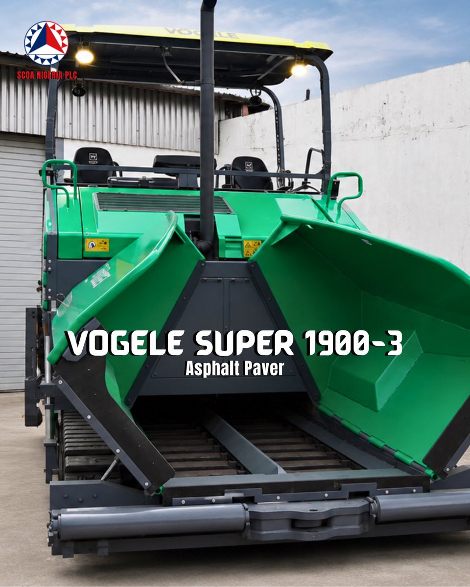Scoanigeriaplc's tweet photo. The VÖGELE SUPER 1900-3 combines reliable traction, high paving performance, and German engineering to deliver exceptional results on every project.
Ready to build better roads? Contact SCOA Nigeria PLC today.
#ScoaNigeria #VOGELE #roadconstruction #AsphaltPaver https://t.co/0XvpAscpgW