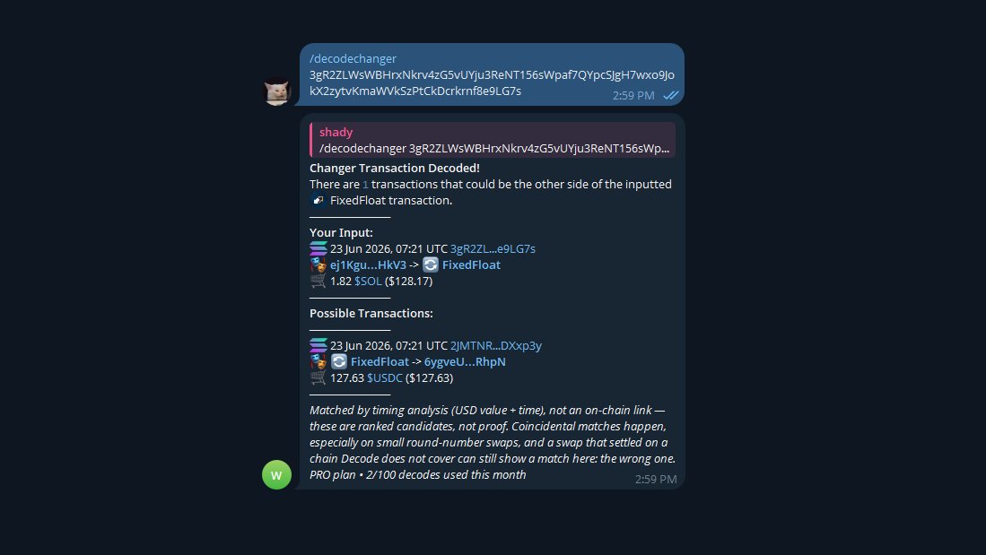DidTheyBridge's tweet photo. 5/ The bots live where your team already is.

🤖 Discord: /bridgecheck any wallet or decode a swap right in the channel, so everyone sees the same trace.

✈️ Telegram: the same lookups in private chats and groups.

Link your account and the bots share your web plan and quota. https://t.co/1FiSz53S4O