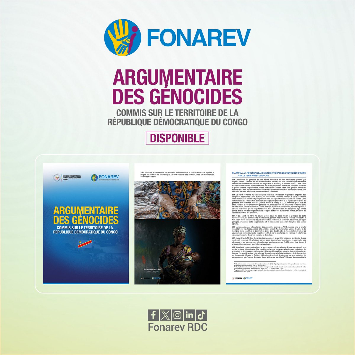 FonarevRDC's tweet photo. L’Argumentaire des génocides commis sur le territoire de la RDC est désormais disponible.

GENOCOST et génocide désignent-ils les mêmes faits ?

Cet argumentaire apporte les clés juridiques, historiques et factuelles pour comprendre le cadre mémoriel du GENOCOST et les fondements du plaidoyer en faveur de la reconnaissance internationale des génocides commis sur le territoire de la RDC. 

📖 Consultez et téléchargez l’argumentaire ici : https://t.co/5huxvYUgEQ