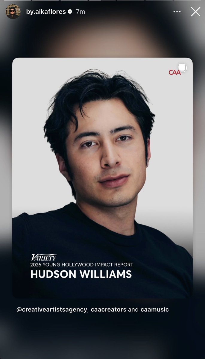 hudconupdates_'s tweet photo. Aika Flores shared both the CAA post about Variety’s 2026 Young Hollywood Impact Report and Fastpaper Magazine’s post about Hudson Williams becoming a SKIN1004 brand ambassador.

“Cutie”

📲 via by.aikaflores on IG https://t.co/swfjW77u0x