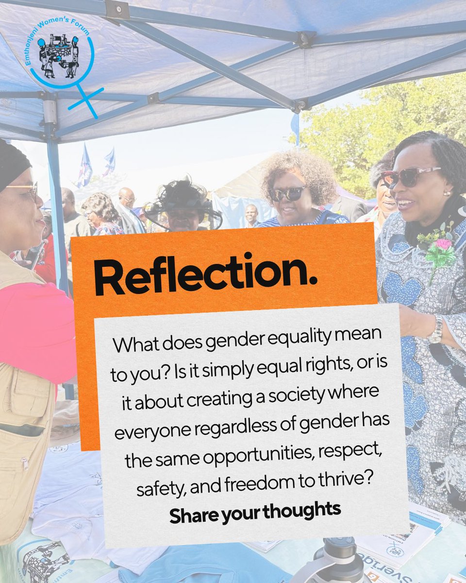 EmthonjeniWomen's tweet photo. Share your thoughts in the comments. Your perspective could inspire someone else to think differently and contribute to a more equal future.
#GenderEquality #EqualityForAll #EndGBV #WomenEmpowerment #Inclusion #Leadership #CommunityDialogue # https://t.co/0O9lp2LAAS