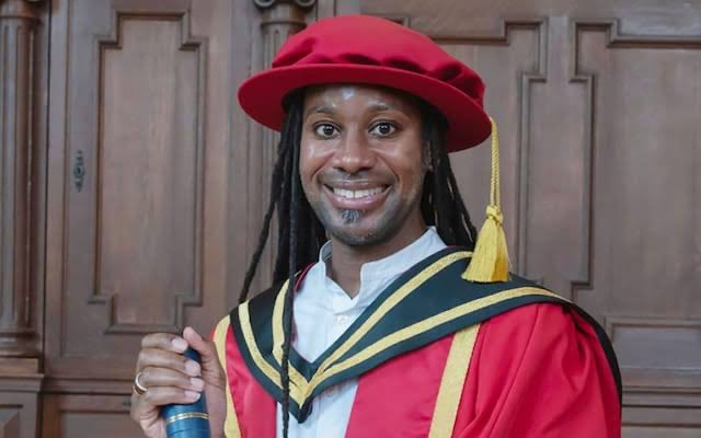 RiebvJanbeeck's tweet photo. This is Cambridge’s “youngest black professor”, Jason Arday who “overcame illiteracy” only to be exposed for PhD plagiarism, inventing £5.5m charity runs, elite ultra-marathons no one saw, and a pig’s head “hate crime” police say never happened. 

Cambridge covered for him and called scrutiny of him a “vile campaign” and the UK police even investigated a reporter for asking questions about him.

This is what DEI gets you.