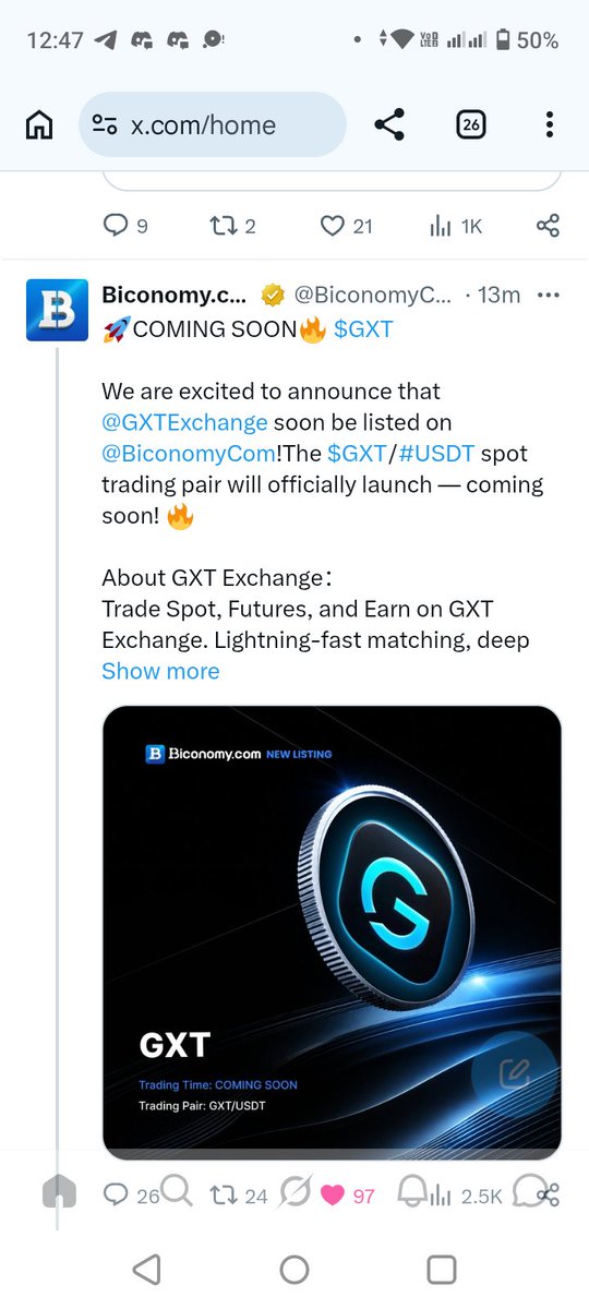 _emu_87's tweet photo. GXT Exchange is giving every new user 50 $GXT (worth around $10) for creating an account.

Instant Free $10 is back.

No KYC. No deposit.

Just a 1-minute claim. 

Claim now: 

• Sign up: https://t.co/myVy3u9HLN

👉Refer Code: 3ED308CD

• Create your account

• Go to Rewards

• Redeem code: 
GXT-LISTING-28TH-AUGUST

• Claim your 50 $GXT

Want more?

• Open the Mining section
• Complete free tasks
• Earn more $GXT

@GXTExchange TGE expected: August 28

No need to deposit . Just claim your free 50 $GXT and wait for further updates.

Drop your screenshot after claiming.

https://t.co/fpFKML8CsD