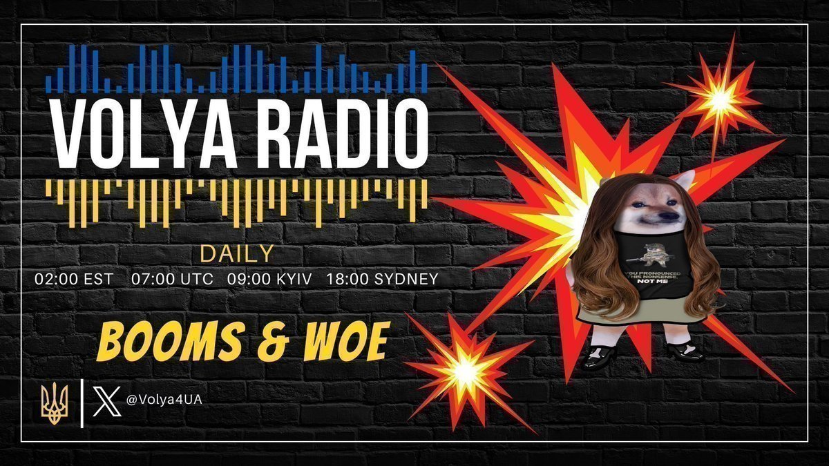 Volya4UA's tweet photo. Booms &amp; Woe-R18+ w/ Fire Fella @NAFOFirefella  &amp; Brent @brentmmc
2am Eastern/9am Kyiv
https://t.co/iWISfp3RPF https://t.co/IBMXdC4RFX