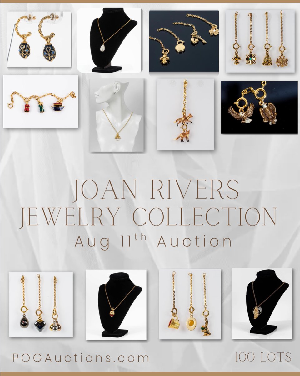 POGAuctions's tweet photo. Our next auction is Tuesday, August 11th featuring Joan Rivers jewelry! Preview and bid online https://t.co/nInTcgqnPz https://t.co/SQnWzeP7sh