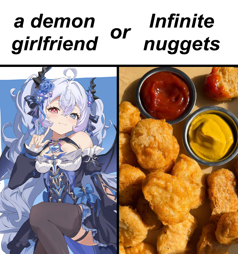 RinaLucsper's tweet photo. you definitely prefer me over nuggets right aniki?💖 https://t.co/UCtOnzCfo9