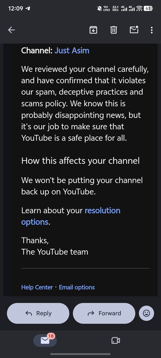 Asimem0n's tweet photo. Hi @TeamYouTube . My appeal was rejected, but I strongly believe my channel was terminated by mistake. I respectfully request one final manual review by a specialist. My channel never intentionally violated the Spam, Deceptive Practices &amp; Scams policy. Please help me. https://t.co/lJJq5DVx9u