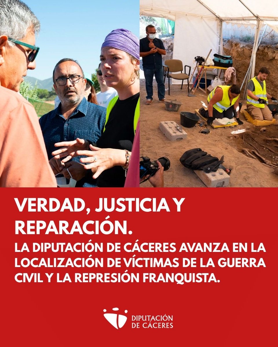 DiputacionCC's tweet photo. ✊ Verdad, justicia y reparación. Miguel Ángel Morales visita los trabajos de Memoria Democrática en Almoharín. Más info 👇
https://t.co/QjPoSycTQQ https://t.co/rpFxJent2E