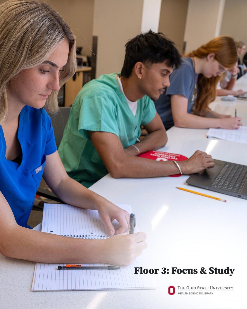 OSUhsl's tweet photo. New to the Health Sciences Library?

Floor 3 is one of the best places to study if you prefer a quiet or silent environment.

🤫 Quiet &amp; silent study
👥 Group study rooms
🧘 Meditation room
🔐 Lockers

Learn more: https://t.co/ZaHFlx1aJA

#OSUHSL #OSUWexMed #DYK https://t.co/TTr9Py0sP1