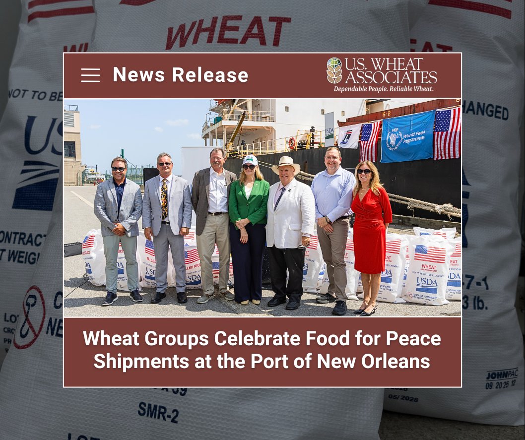 uswheatassoc's tweet photo. "#USWheat Groups Celebrate #FoodforPeace Shipments at the Port of New Orleans." via @uswheatassoc
๐ข Read: https://t.co/OPZGBcXdO9
@wheatworld
@WFP
@USDA
@USDAForeignAg
@WFPUSA
@SorghumGrowers
@uswheatassoc
@usaricenews
@NAMAmillers
#FarmtoFrontlines https://t.co/c3sUbDANXg