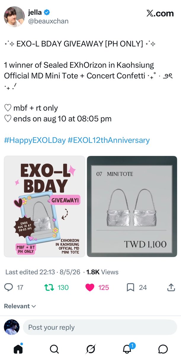 binibiningaying's tweet photo. @beauxchan @pcy__143 happy exo-l dayyy!
#HappyEXOLDay #EXOL12thAnniversary https://t.co/kr5DwpOm9v