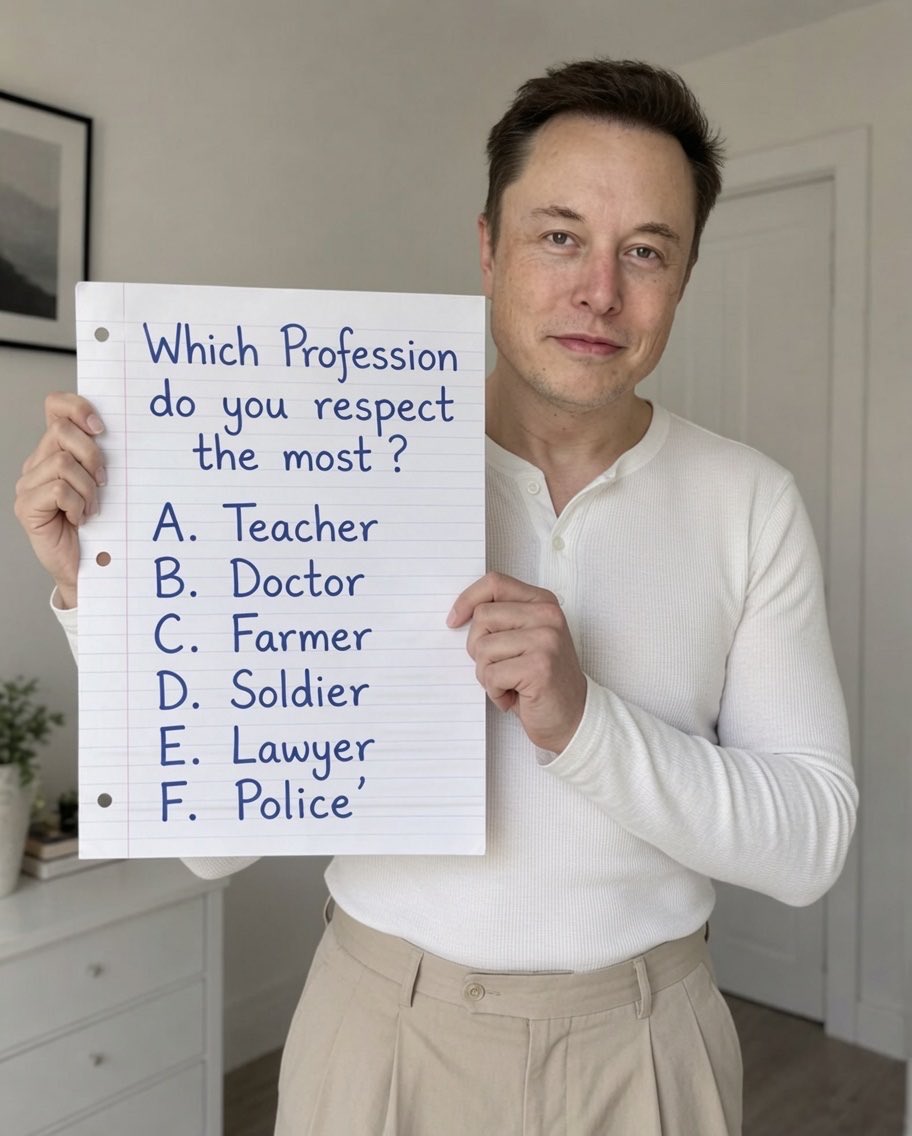 AmericanTowerOp's tweet photo. `Which of these professions deserves the most respect?  

A, B, C, D, E, or F? 👇` https://t.co/GpDmtWsGzj