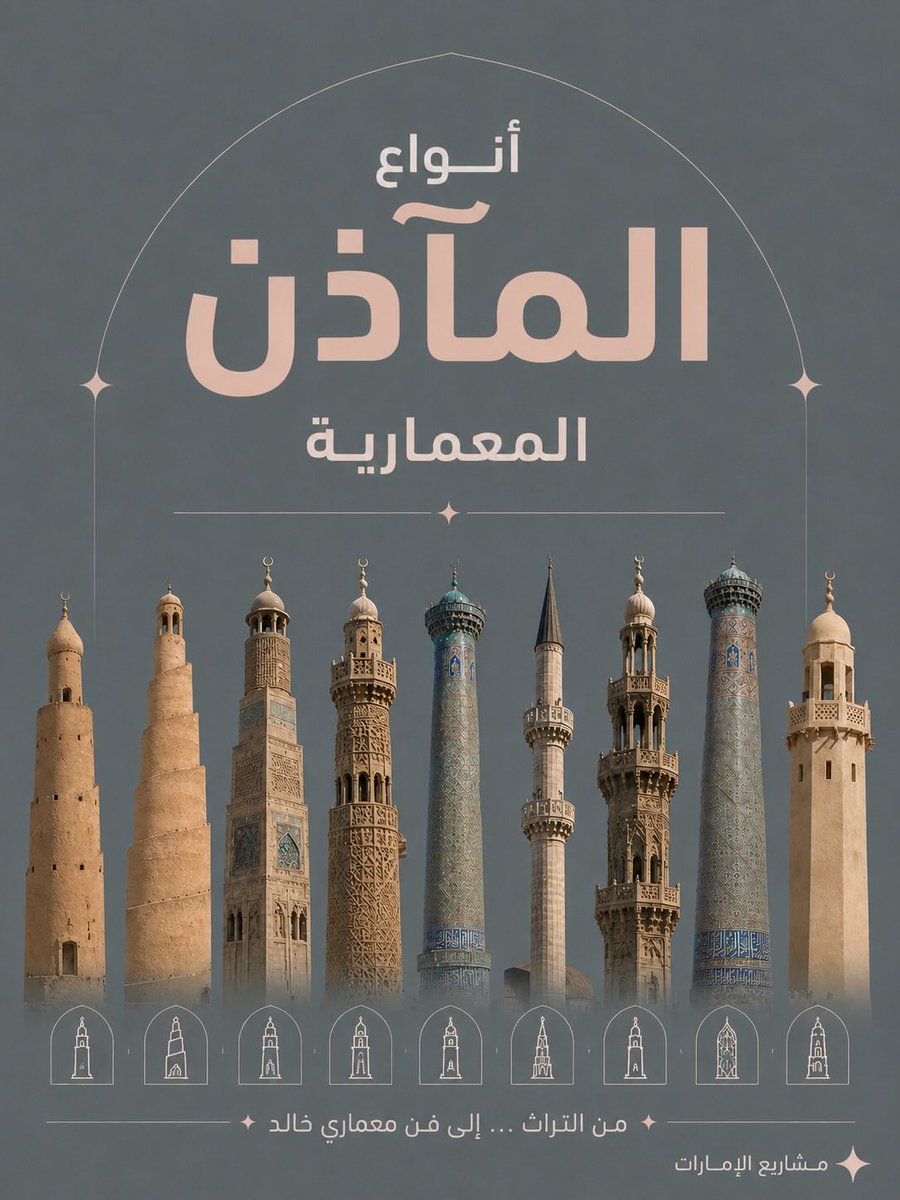 80Designer's tweet photo. أنواع المآذن المعماريـة 🕌
وطرق تنفيذها 

_المئذنة العباسية 
_المئذنة العثمانية
_المأذنة الأموية 

#تصميم_معماري #ديكور #هندسة_معمارية https://t.co/Xv5TwmtZGJ