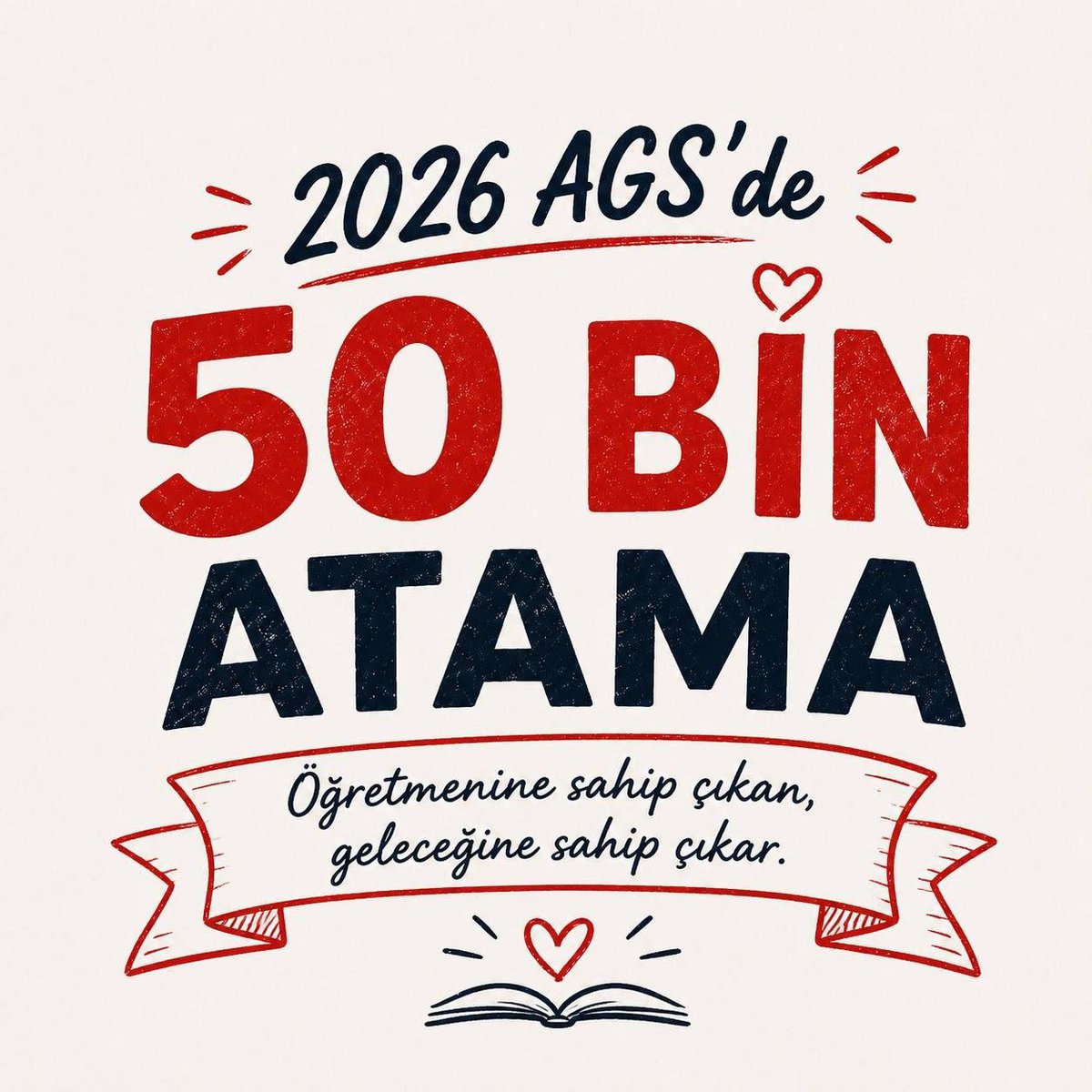 Muallimehanm__'s tweet photo. Öğretmenlerin tek isteği mesleklerini yapabilmek. 
2026 AGS’de 50 bin öğretmen ataması ile bu beklenti karşılık bulsun.

@RTErdogan @dbdevletbahceli @Yusuf__Tekin @TalipGeylan06 @tcmeb @Akparti @tciletisim @oktay_saral #MebAGS50Bin https://t.co/6fLq0HAcAk