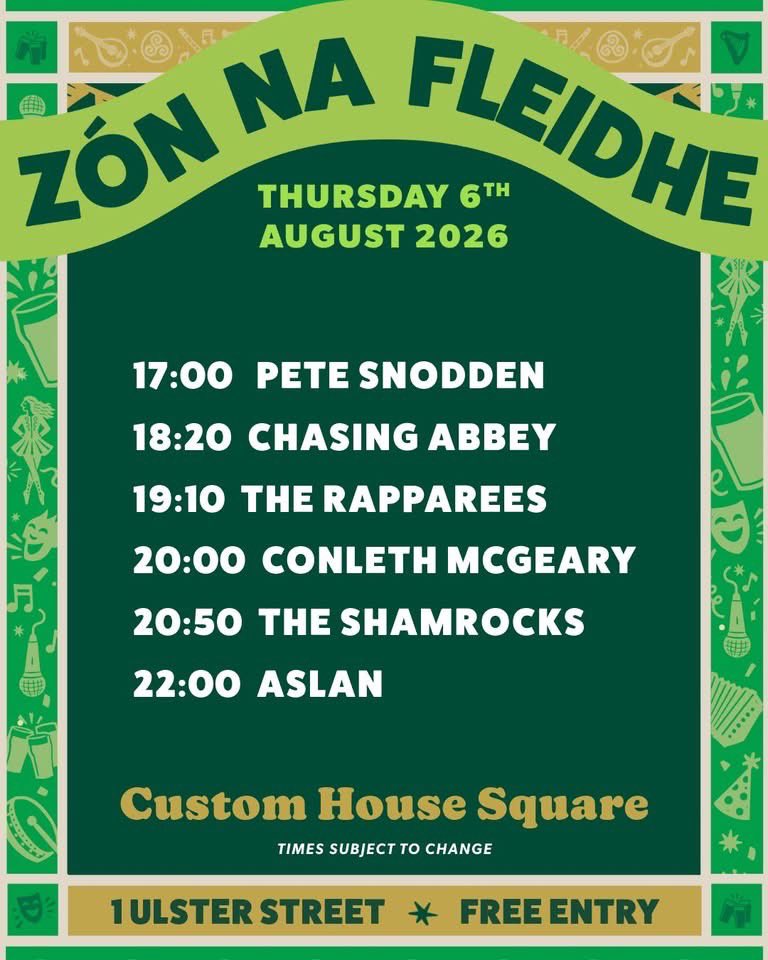 stuartrobinson1's tweet photo. The Fleadh takes over Custom House Square in Belfast on Thursday and Friday! The events include Aslan, The Shamrocks and Ryan McMullan AND are totally free. 

There will also be a live broadcast from Cool FM and Downtown Radio from 4pm each day. https://t.co/Ot9px2iJb7