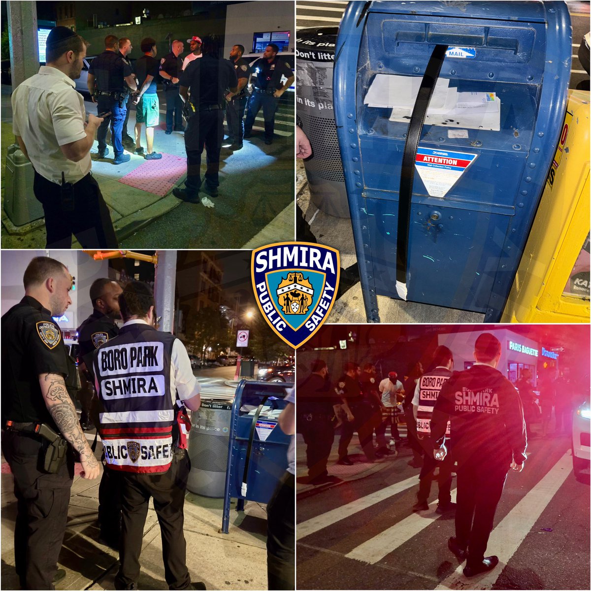 BoroParkShmira's tweet photo. Our sharp eyed volunteers observed two suspects stealing mail from USPS mailboxes within the confines of the @NYPD72Pct Our volunteers kept a close eye on the suspects while coordinating with the NYPD. The suspects then continued into the @NYPD78Pct where they were caught red handed stealing mail again. Both suspects were taken into custody by @NYPD78Pct. #ShmiraPublicSafety #USPS #MailTheft