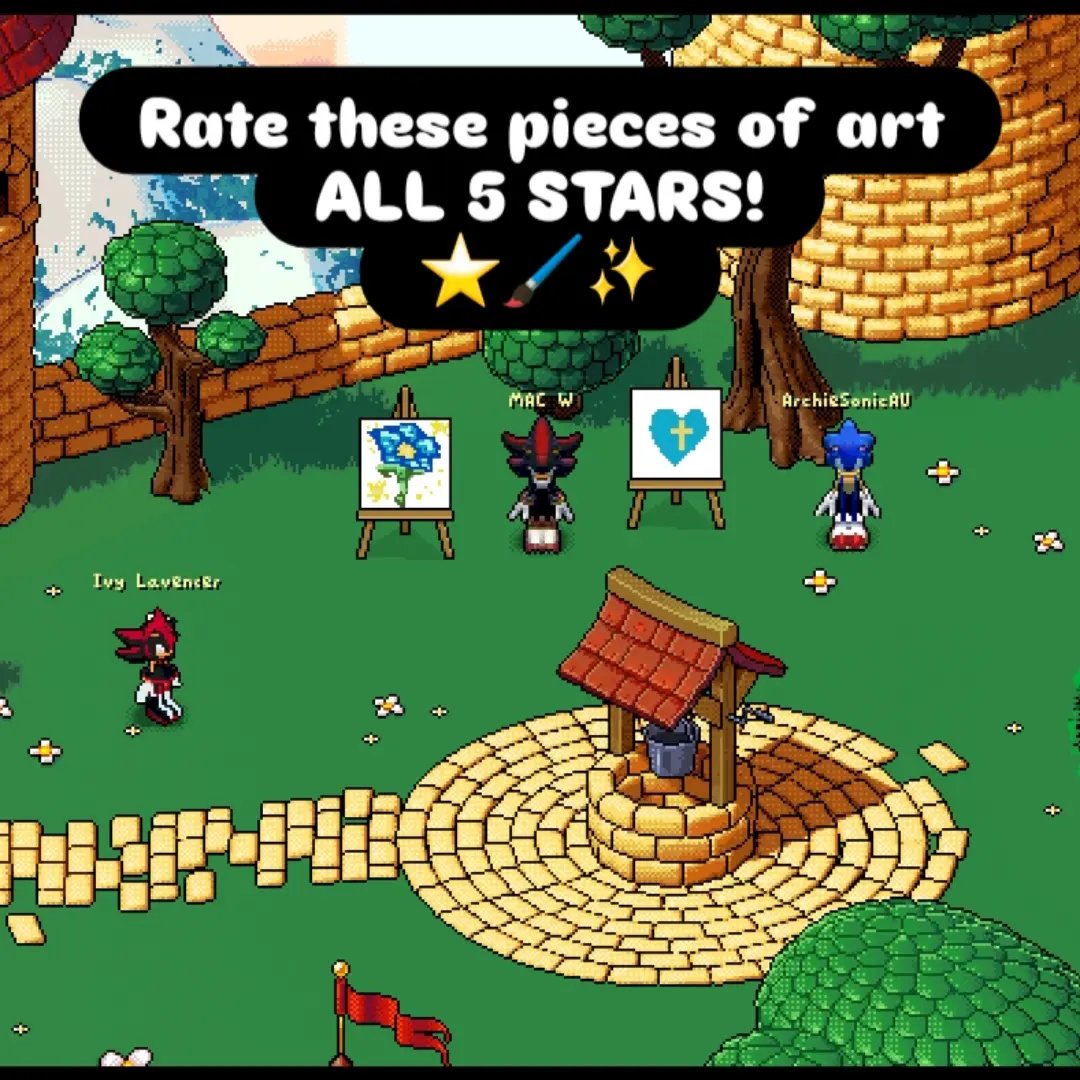 MACWStudios's tweet photo. Exploring a very cool pixel game Neo Worlds in VRChat!
Showing off our pixel art!
RATE IT ALL 5 STARS!⭐

🖤❤🖤
MAC.W &amp; The Gamers🎮✨
You R Art!🖌✨ https://t.co/Lgmp8g6V6m
