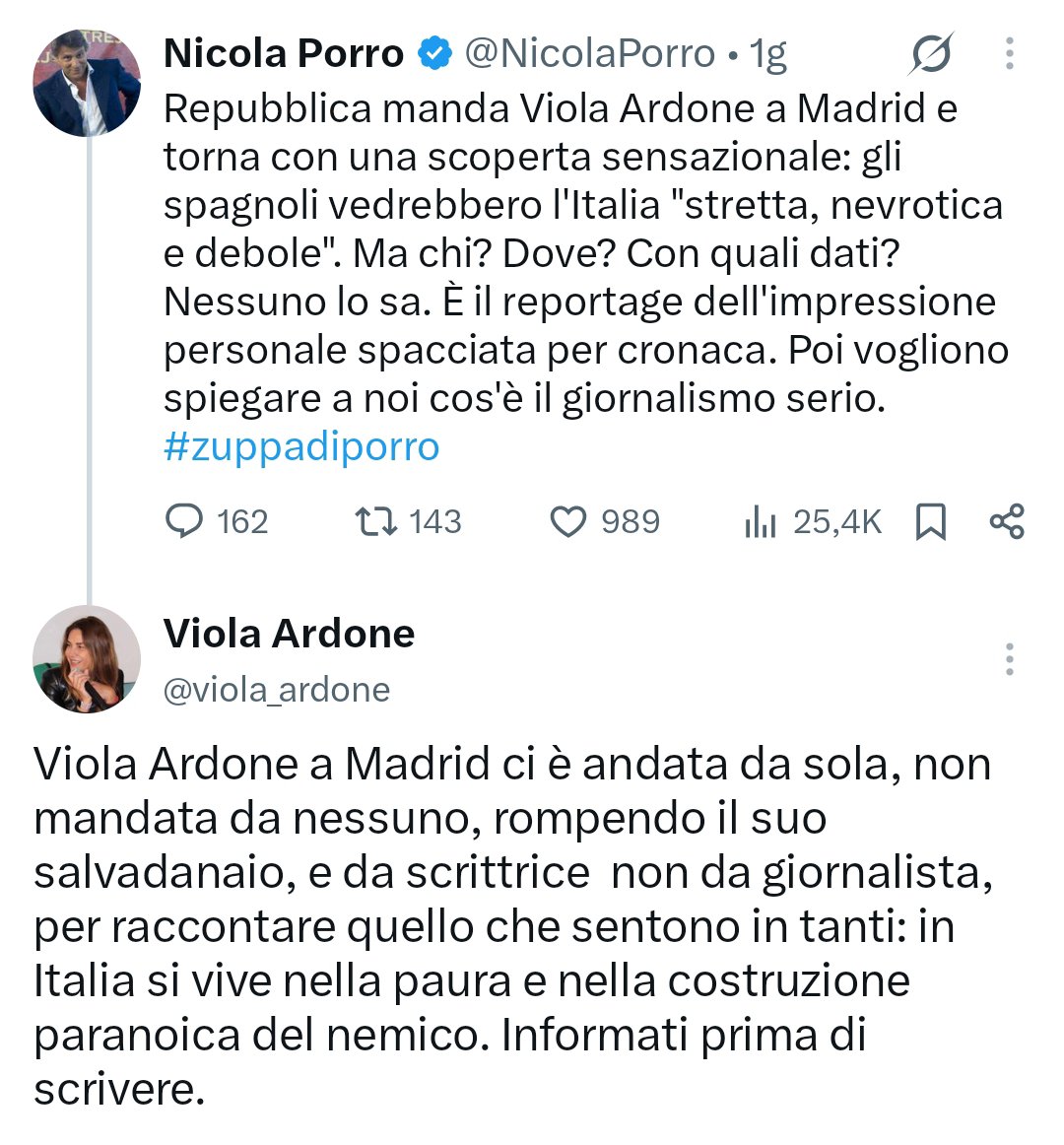 fawollo13's tweet photo. Se le figure di merda valessero come anni di contributi, @NicolaPorro sarebbe in pensione dalla quarta elementare 
@viola_ardone https://t.co/qFg6e9aD11