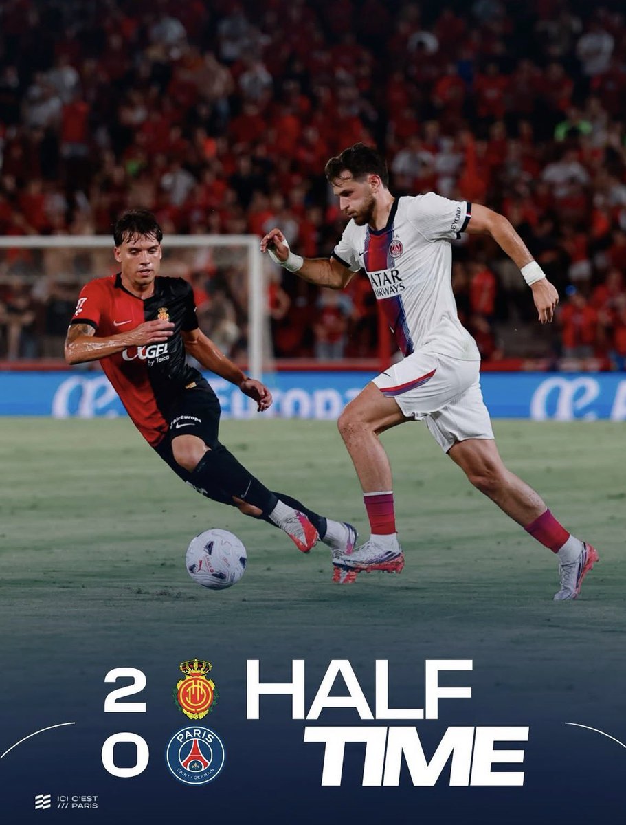 Marsted02's tweet photo. Le résultat de la mi-temps PSG, Majorque 2-0 Pour Majorque, vous en pensez quoi ? 🧐 https://t.co/aLAcv2S8Gn