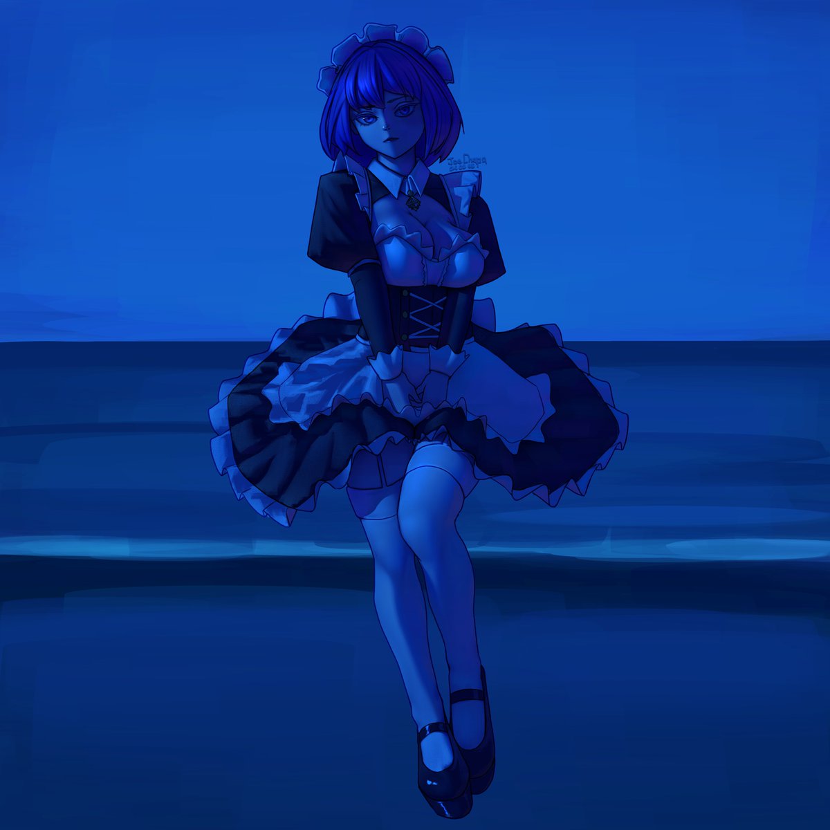 JoeChapaArt's tweet photo. Can't... stop... playing... Palworld! Ahh! Anyway, here's an OC: Cynthia. #Originalcharacter #characterdesign #maid https://t.co/z7oBDxQHGd