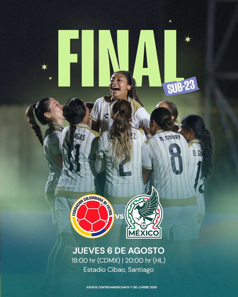 Miseleccionfem's tweet photo. #Sub23 | El último capítulo está por escribirse. 🇲🇽✨

Así se jugará la 𝐆𝐫𝐚𝐧 𝐅𝐢𝐧𝐚𝐥.👀  ¡Vamos con todo! 💪 https://t.co/IpfMWaVCk1