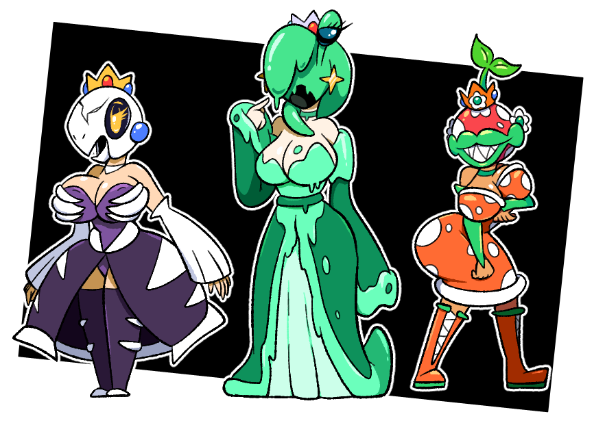 chabble__'s tweet photo. Also, the still images. We have Mushroom, Starman, Fire Flower, Penguin Suit, Double Cherry, Carrot, Fishbone Mast, Slug Suit, and the Piranha Fruit powerups (the last 3 were custom powerups from previous pieces I did). https://t.co/mn57qIvlkT