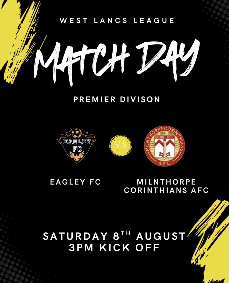 Eagley_Football's tweet photo. A great result last night with a 1-2 win at CMB. Now on to the weekend with another tough fixture for the First Team at home against Milnthorpe Corinthians AFC. 

All support is much appreciated 💛🖤 https://t.co/NxUf1hLuHX