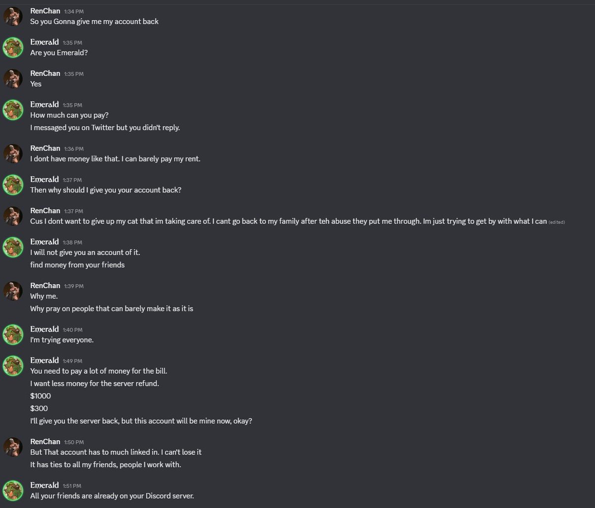 Emerald_Afia's tweet photo. To everyone here. I do apologize. As of 1:30 Pm est My Discord was compromised. Any association to the Discord "emeraldafia" Should be blocked and remove from any server. 
They have also Nuked my Server. So the Gemstone Emporium no longer exist. 
1/3 https://t.co/ttzzDPoC0m