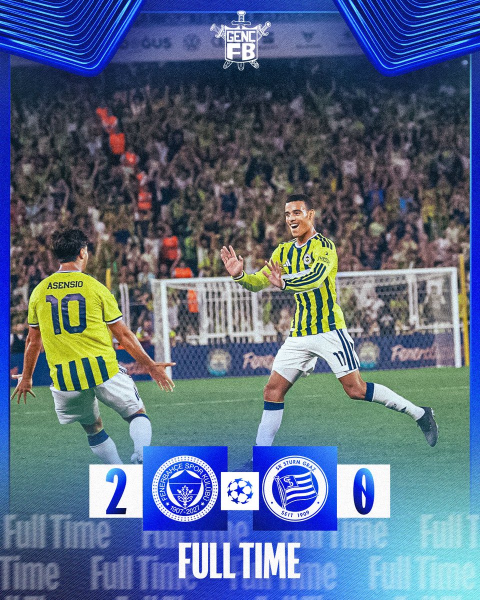 gencfborg's tweet photo. Maç Sonucu | Fenerbahçemiz 2-0 Sturm Graz

TEBRİKLER FENERBAHÇE! 💪🏻

#GençFenerbahçeliler https://t.co/EEIjnycuuj