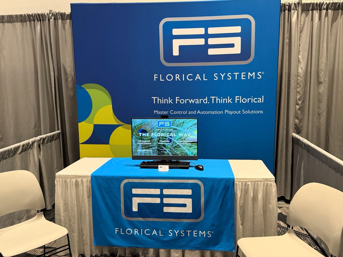FloricalSystems's tweet photo. The Florical team has put the final touches on Booth 705, and we are officially all set up and ready to go for tomorrow! Email sales@florical.com to lock in a time with our team. 

#TAB2026 #Florical #TVAutomation #MasterControl #BTS https://t.co/jtspIVVAga