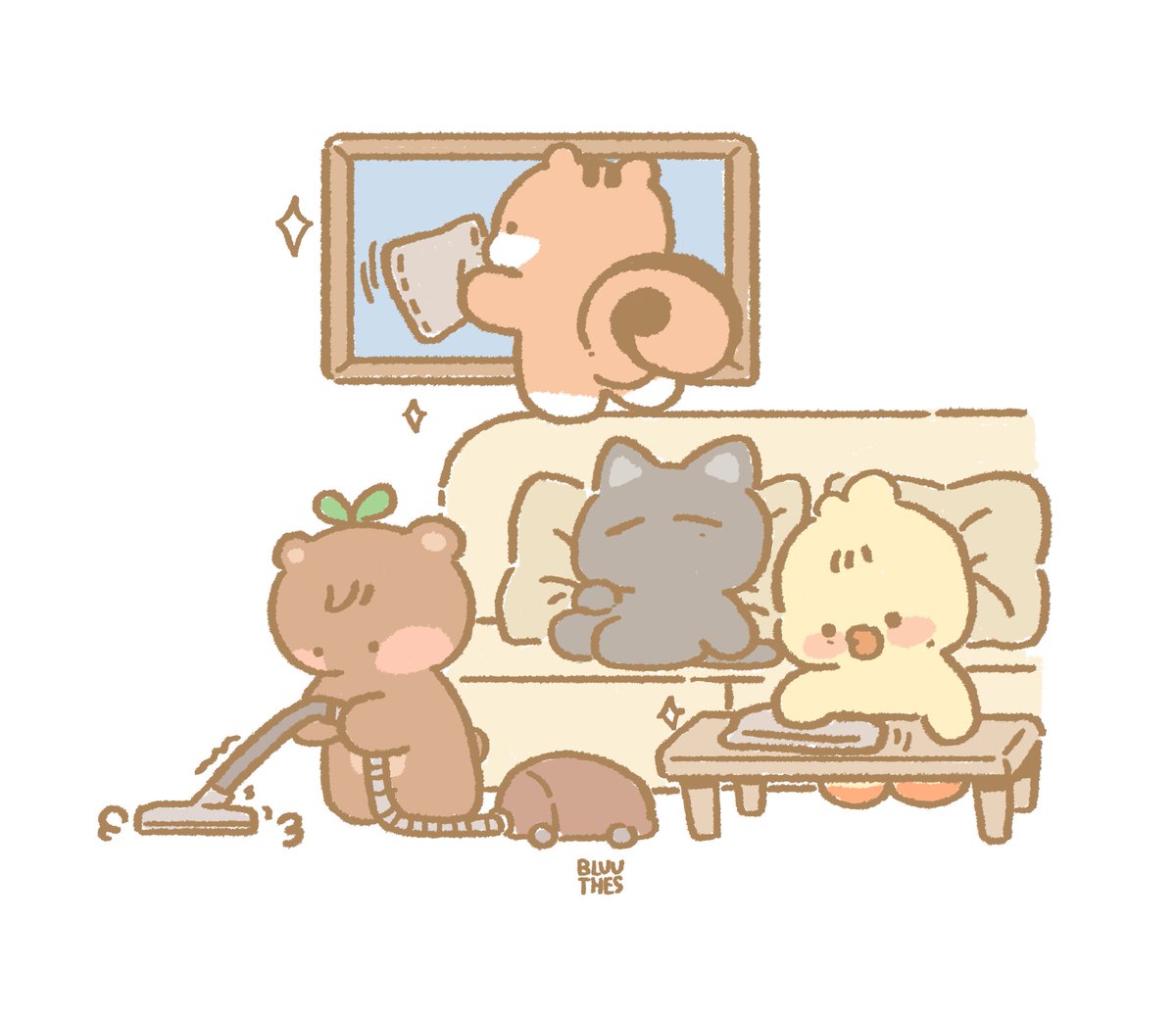 bluuthes's tweet photo. cleaning team 🧹 https://t.co/odTwDpCDQC