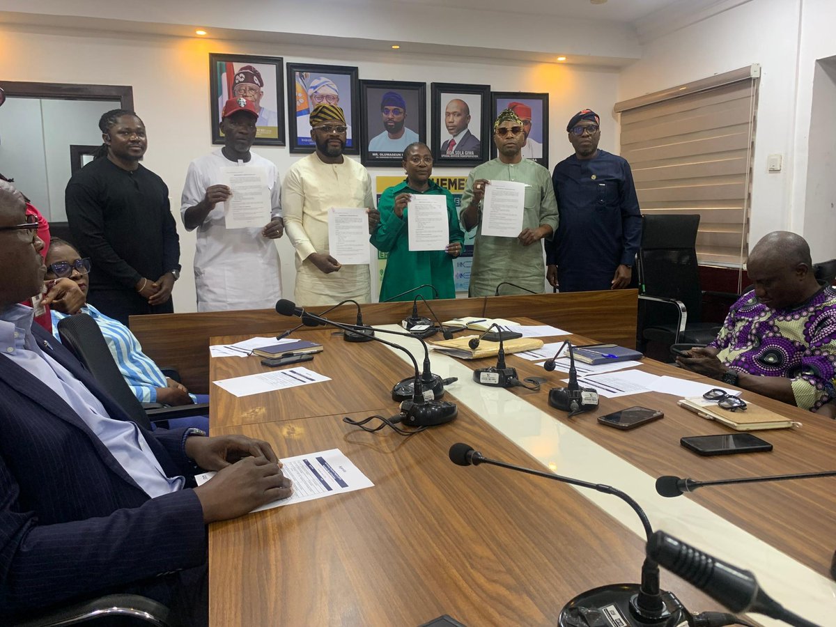 followlasg's tweet photo. LASG SIGNS AGREEMENT WITH TRANSPORT UNIONS TO START BUS INDUSTRY TRANSITION PROGRAMME

The Lagos State Ministry of Transportation (MOT), the Lagos Metropolitan Area Transport Authority (LAMATA), the leadership of the National Union of Road Transport Workers (NURTW), and the Road Transport Employers Association of Nigeria (RTEAN) have signed a Memorandum of Understanding (MoU) to officially commence the Bus Industry Transition Programme (BITP).

The Memorandum of Understanding was signed on Wednesday at a ceremony attended by key stakeholders in the transportation sector, marking a significant milestone in the State Government's efforts to modernise and improve public transportation across Lagos.

Speaking at the event, the Honourable Commissioner for Transportation, Mr. Oluwaseun Osiyemi, who was represented by the Permanent Secretary, Mr. Olawale Musa, described the Bus Industry Transition Programme as a legacy initiative designed to align both the formal and informal transport sectors. He explained that the programme would transform public commuting in Lagos through a gradual implementation process, while calling on transport unions to actively collaborate, participate in, and support the initiative.

According to him, the ultimate objective of the programme is to make daily commuting easier, safer, and more efficient for Lagosians.

Also speaking, the Managing Director of the Lagos Metropolitan Area Transport Authority (LAMATA), Engr. Abimbola Akinajo, stated that the BITP is an initiative aimed at modernising and formalising Lagos' informal public transport sector by integrating traditional transport operators into a structured and regulated transport system. She urged members of the transport unions to embrace the initiative and fully key into the programme to foster a more efficient and sustainable transportation system across the State.

In their separate remarks, the Chairman of the National Union of Road Transport Workers (NURTW), Lagos State, Alhaji Mustapha Adekunle Sego, and the Chairman of the Road Transport Employers Association of Nigeria (RTEAN), Comrade Samson Ajala Adepeju, expressed their delight at being part of the initiative.

They pledged the full support of their respective unions and assured the Lagos State Government of their commitment to ensuring the smooth implementation and success of the Bus Industry Transition Programme  (BITP).

@jidesanwoolu @drobafemihamzat @lagosMOT1 @gbenga_omo @gboyegaakosile @LanreBajulaiye @BarrBimbola @Mr_JAGs @Riddwane
#AGreaterLagosRising 
#LASG