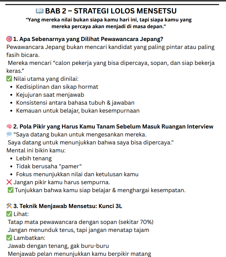 wibunihongo_'s tweet photo. Oke malam ini aku spill yang tadi penasaran gimana sih emang kalau mau wawancara kerja (mensetsu) perusahaan jepang ❤️

Disini aku cuman spill yang menurut aku menarik

- Wawancara / interview kerja di jepang itu untuk membuat mereka percaya, bukan untuk membuat terkesan
- Kemauan untuk belajar (Bukan yang punya pengalaman minimal 25 tahun kerja ya gess)

kalau untuk persyaratan untuk interview atau dokumen sih ga beda jauh sama seperti kita

Gabisa aku jabarin semua karena cukup banyak, peluang kerja di jepang tuh lebih luas, selama kamu niat mau kerja dan mau belajar, kamu pasti keterima

Bisa jadi rejeki kamu bukan disini, tapi di jepang, gimana tuh?