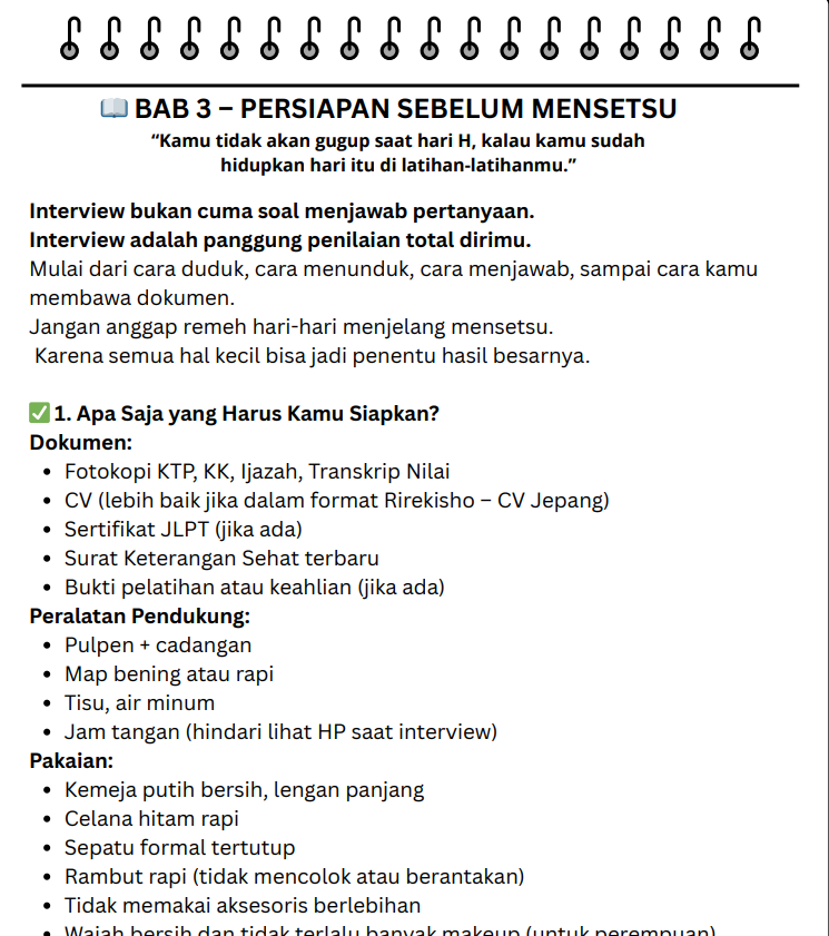 wibunihongo_'s tweet photo. Oke malam ini aku spill yang tadi penasaran gimana sih emang kalau mau wawancara kerja (mensetsu) perusahaan jepang ❤️

Disini aku cuman spill yang menurut aku menarik

- Wawancara / interview kerja di jepang itu untuk membuat mereka percaya, bukan untuk membuat terkesan
- Kemauan untuk belajar (Bukan yang punya pengalaman minimal 25 tahun kerja ya gess)

kalau untuk persyaratan untuk interview atau dokumen sih ga beda jauh sama seperti kita

Gabisa aku jabarin semua karena cukup banyak, peluang kerja di jepang tuh lebih luas, selama kamu niat mau kerja dan mau belajar, kamu pasti keterima

Bisa jadi rejeki kamu bukan disini, tapi di jepang, gimana tuh?