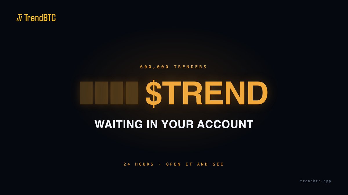 trend_btc_app's tweet photo. 600K trenders. 🟠

Every account has something waiting to be claimed right now — we're not saying what's inside.

Claim it, then drop what you got in the comments 👇

24h window. It doesn't reopen. https://t.co/Fe5cyVvXvh