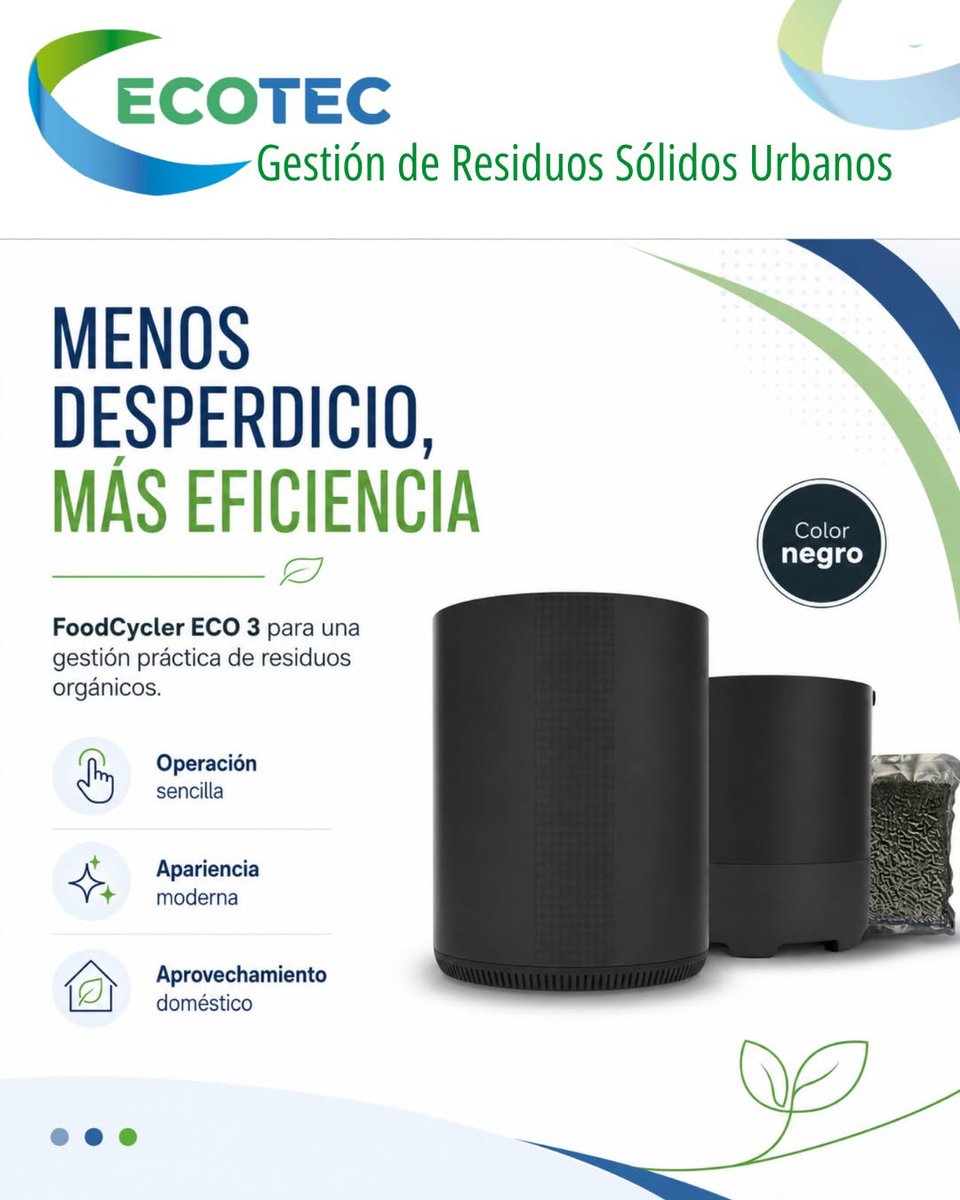 EcoTecLA's tweet photo. Haz más sencilla la gestión de tus residuos orgánicos. FoodCycler ECO 3 ofrece una operación práctica, diseño moderno y una solución pensada para el aprovechamiento doméstico.
#FoodCyclerECO3 #MenosDesperdicio #ResiduosDeComida #HogarLimpio https://t.co/iP9MWvQgeQ