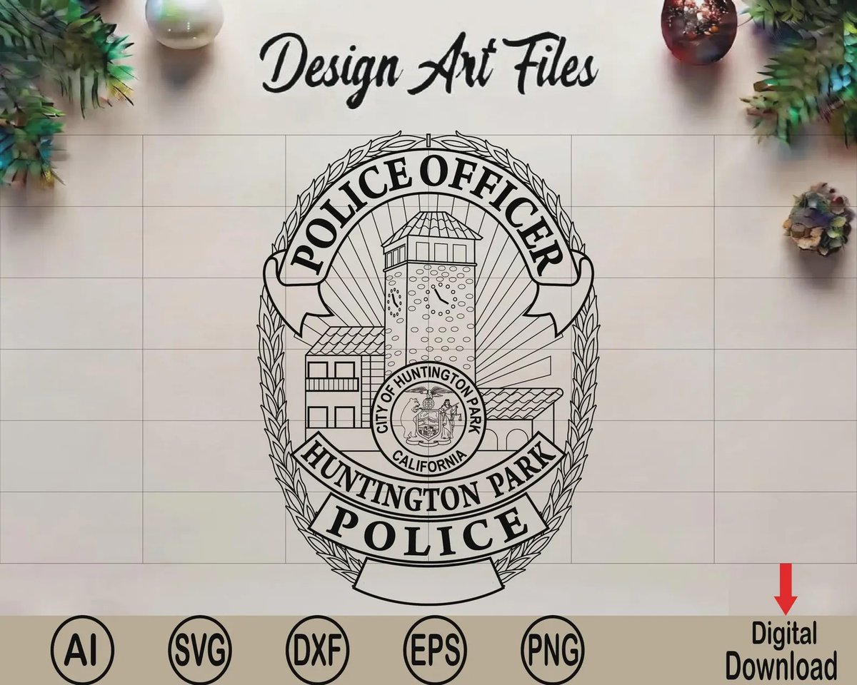 Targina86's tweet photo. Huntington Park Police Officer Badge SVG | Premium Vector Design Bundle 

order now : Huntington Park Police Officer Badge SVG | Premium Vector Design Bundle

#SVG #PoliceBadge #VectorDesign #DigitalDownload #LaserEngraving #Cricut #Glowforge #DXF #EPS #PNG #AIFiles #CraftDesign https://t.co/zCHgxIKDRS