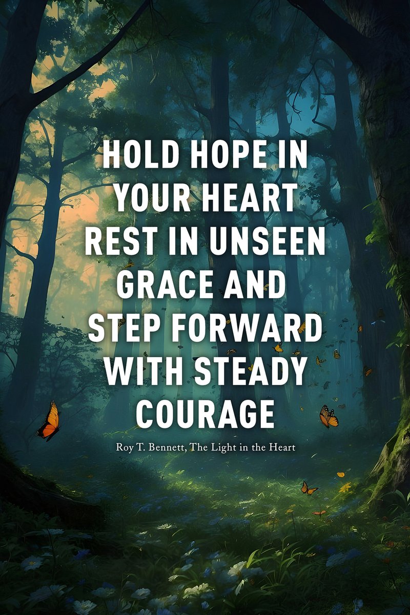 InspiringThinkn's tweet photo. Hold hope in your heart, rest in unseen grace, and step forward with steady courage.
Roy T. Bennett, The Light in the Heart https://t.co/99MVAHxsnt