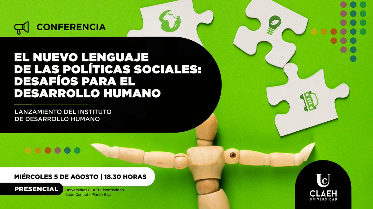 galli30's tweet photo. Estamos frente a un nuevo paradigma de las politicas sociales en Uruguay? Conferencia de Javier Pereira con comentarios de Adolfo Garcé y lanzamiento del Instituto de Desarrollo Humano de @UClaeh. Hoy Miercoles 5 de agosto a las 18.30 hs. Zelmar Michelini 1220. Entrada libre https://t.co/6WXW0lkK4R