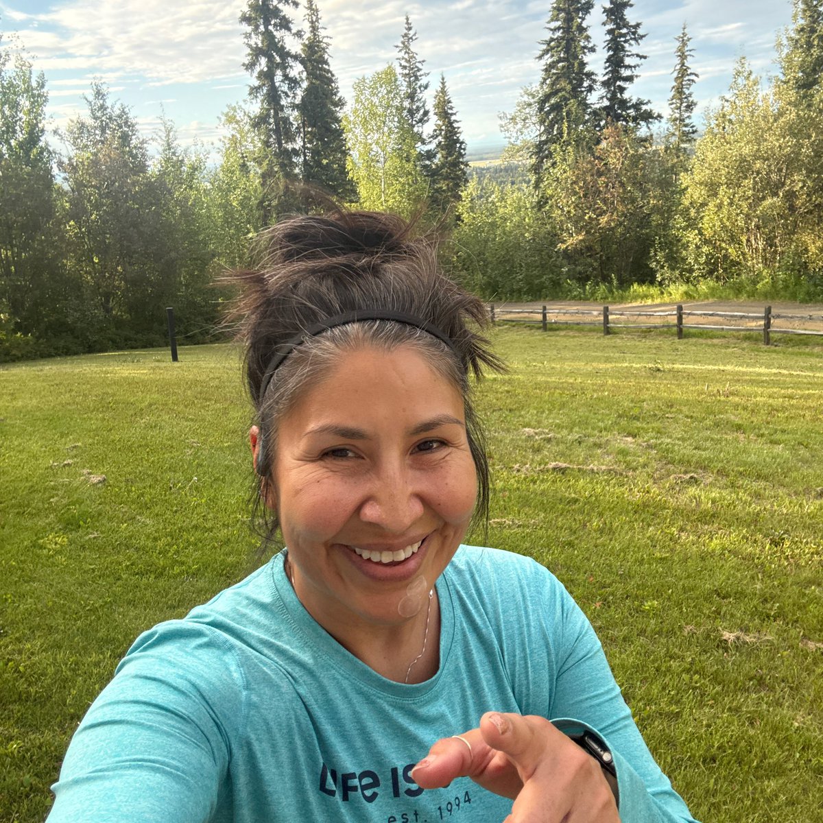 907sharon's tweet photo. Day 6 Wednesday 59 Sunny 😎 week 26 of 2026.  Celebrated ambulatory surgery center and the good work of our communities with  Tribal work force development.  Safe return of uncle Al and Prayers going out to our communities 🙏🏽. Love jogs with puppies. #coachbennett #nikerunclub https://t.co/F3e3dlFQLh