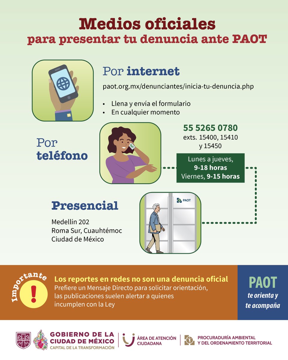 PAOTmx's tweet photo. 🚨Recuerda que es de suma importancia presentar tu denuncia por los medios oficiales y proporcionar la ubicación exacta de los hechos, de esta forma nos das los elementos necesarios para poder atenderte. https://t.co/JE1cXg2MuK