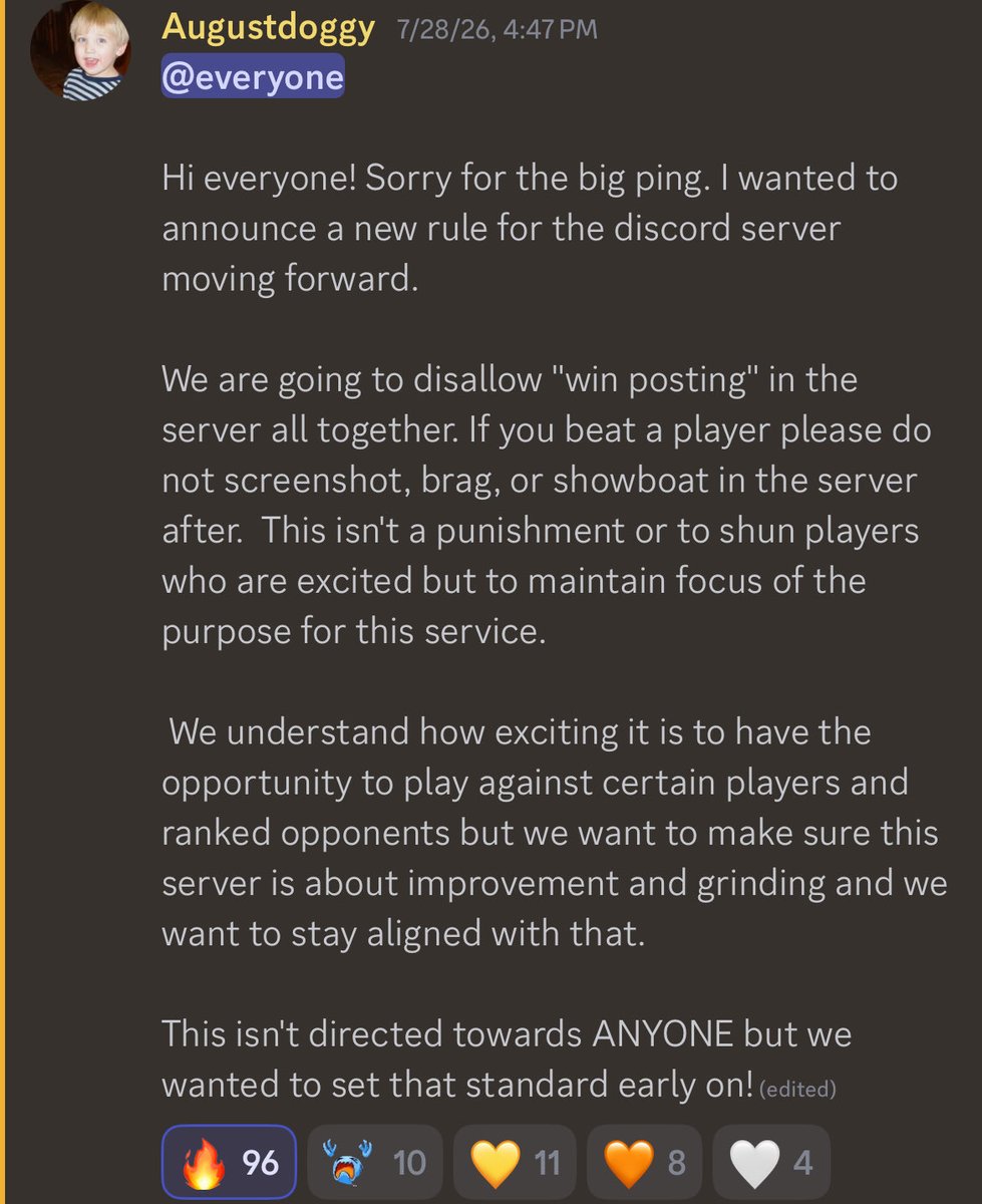 CaillouKan's tweet photo. no hate to sriracha as they were just asking and curious but for anyone just getting into Smashladder win posting is heavily discouraged here is the official statement on it from the discord!!

Good luck with the grind https://t.co/tlAi6dqC6T