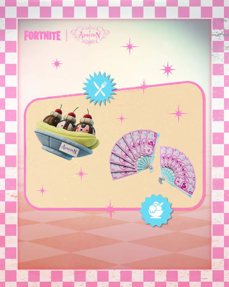 FireMonkey's tweet photo. Addison Rae Outfits:
- Fame is a Gun
- Famous

Other Cosmetics:
- Addison's Sundae Backbling
- Aquamarine the Turtle Backbling
- Addison's Biggest Fan Pickaxe
- Fame Scepter Pickaxe
- Diet Pepsi Emote
- Fame is a Gun Emote
- Addison Wrap https://t.co/QiWbiKPnnB